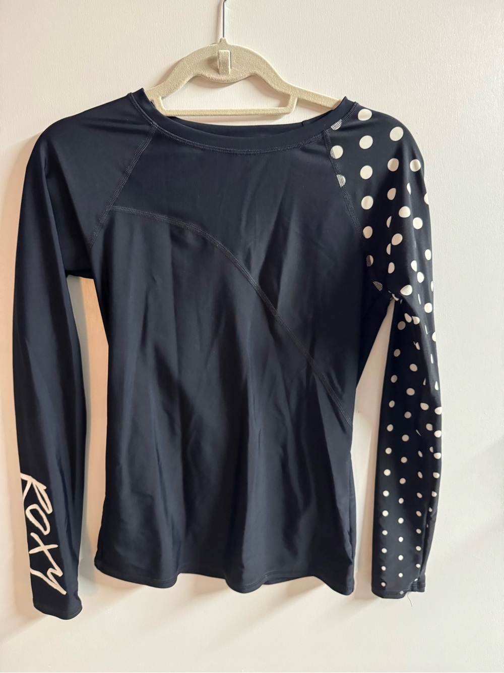Roxy Black Polka Dot Long Sleeve Rashguard